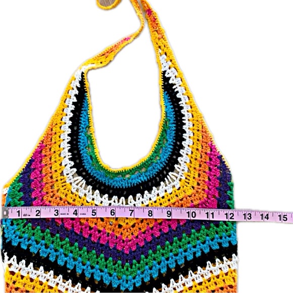 Rat & Boa Inferno Rainbow Crochet Mini Festival Halter Dress *RARE* - Picture 10 of 17